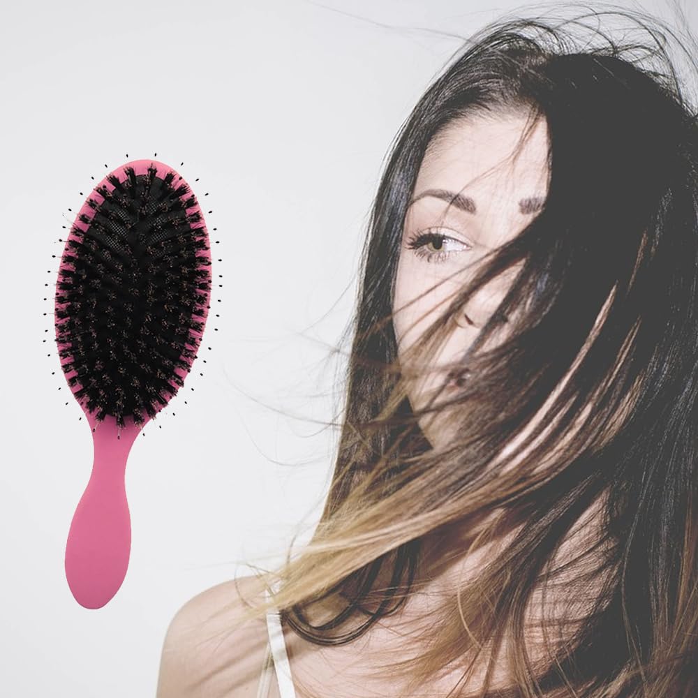 YNGMEIYER Ultimate Hair Extension Brush Boar Bristle Paddle Hairbrush Soft Cushion Hair Brush for Long Thick Curly Hair Reducing Hair Breakage and Frizz