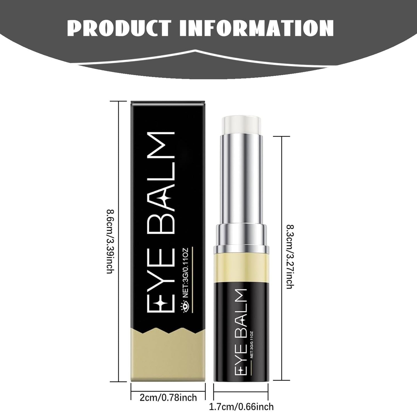 Generic 2Pcs Stick for Under Eye Area, Eye Area Enhancer, Puffy Look Softener, Moisturizes Skin to Diminish Dry Lines, Brightens Eyes Area Appearance