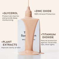 Daily Fluid Tinted Sunscreen SPF 40, Mineral Sunscreen with Zinc Oxide Formula, Ultra-Light Face Suncream for Sensitive Skin, Glowing Skin Non Greasy, Light Coverage, Evens Skin Tone, LN110
