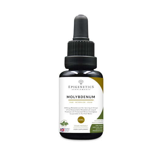 Molybdenum Liquid Supplement 30ml | 200mcg Per Drop | Highly Bioavailable | 6-Month Supply Without additives or flavourings | Made in The UK & Vegan Friendly