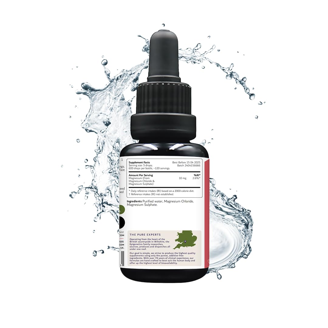 Epigenetics Magnesium for Children 30ml | from Birth Magnesium Mix Supplement 0-11 Years | Newborns Baby Kids Sugar Free UK Made Vegan Mini Liquid | 5 Drops Daily