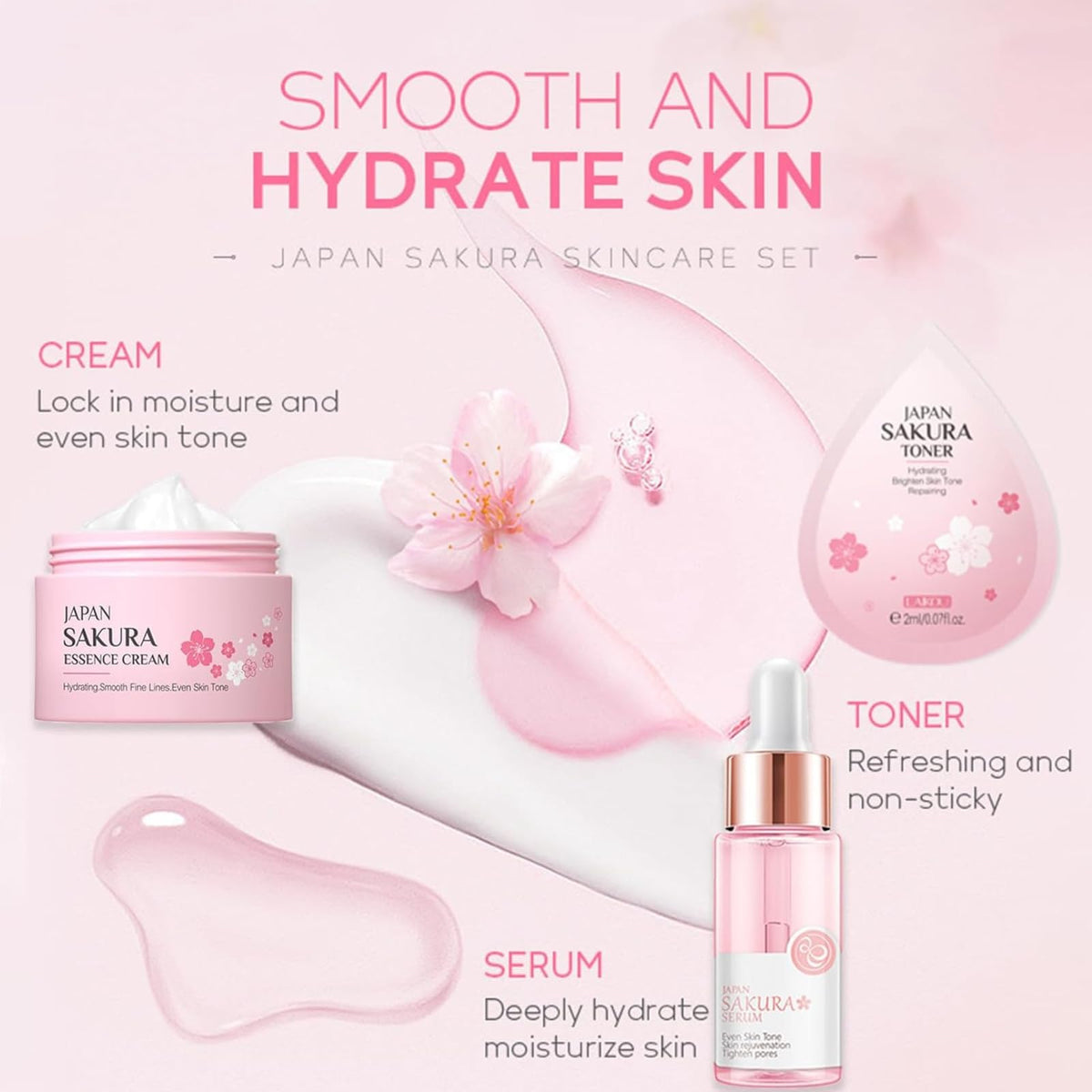 IZBEAUVO Sakura Skincare Set | 30PCS Facial Cleanser Set for Teenage Girls | Pamper Gift Sets with Cream, Serum, Toner, Eye Cream, Lip Mask, Mud Mask, Sleep Mask | Japanese Cherry Blossom Skincare Gift Box