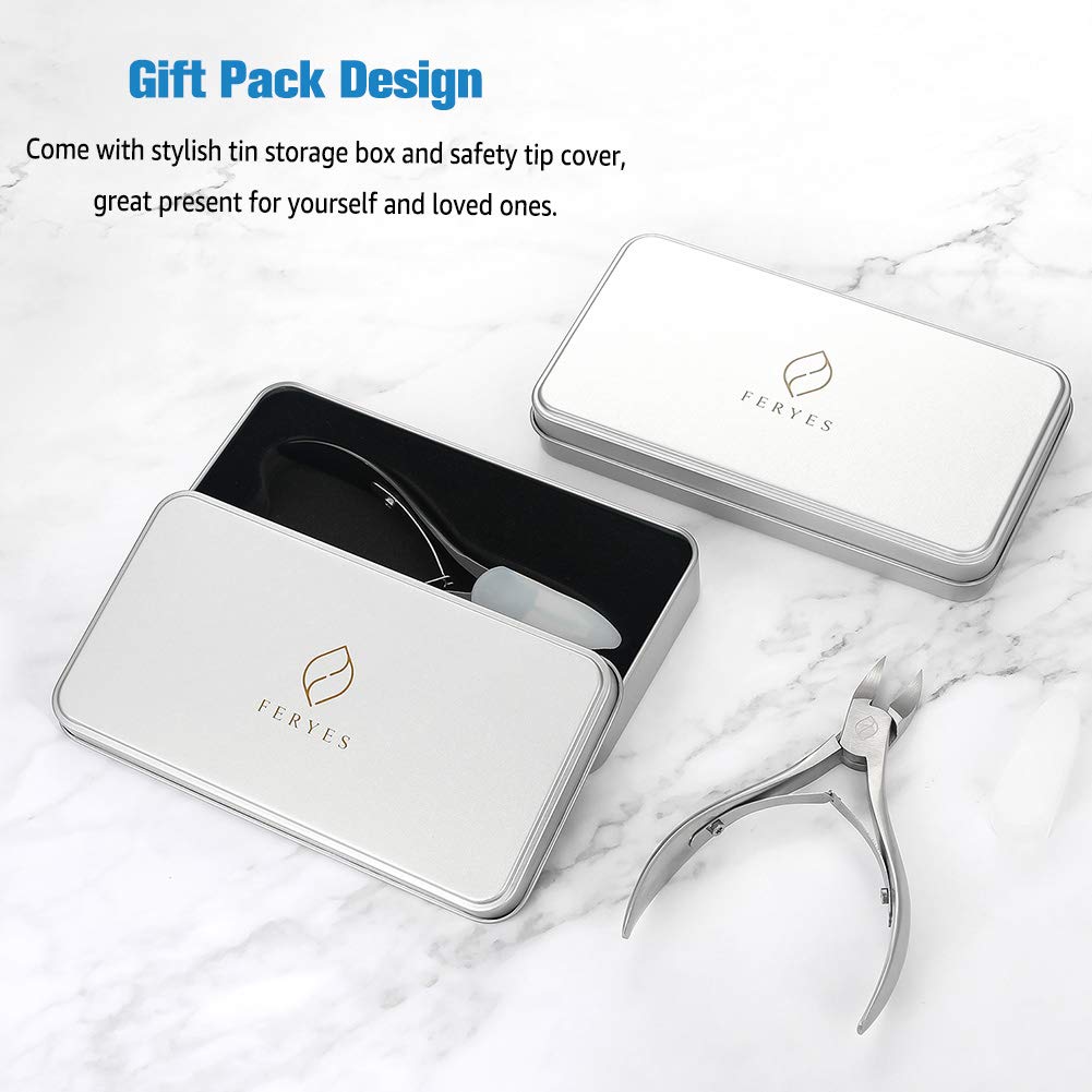 FERYES Toenail Clippers for Thick Nails, Toe Nail Clipper for Ingrown Hard Toenails, Professional Podiatrist Heavy Duty Toenail Scissors for Seniors,Women,Men, Silver