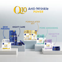 NIVEA Q10 Anti-Wrinkle Sensitive Revitalising Night Cream (50ml), Face Cream with Pure Skin Identical Q10 and Liquorice Extract, Sensitive Skin Cream