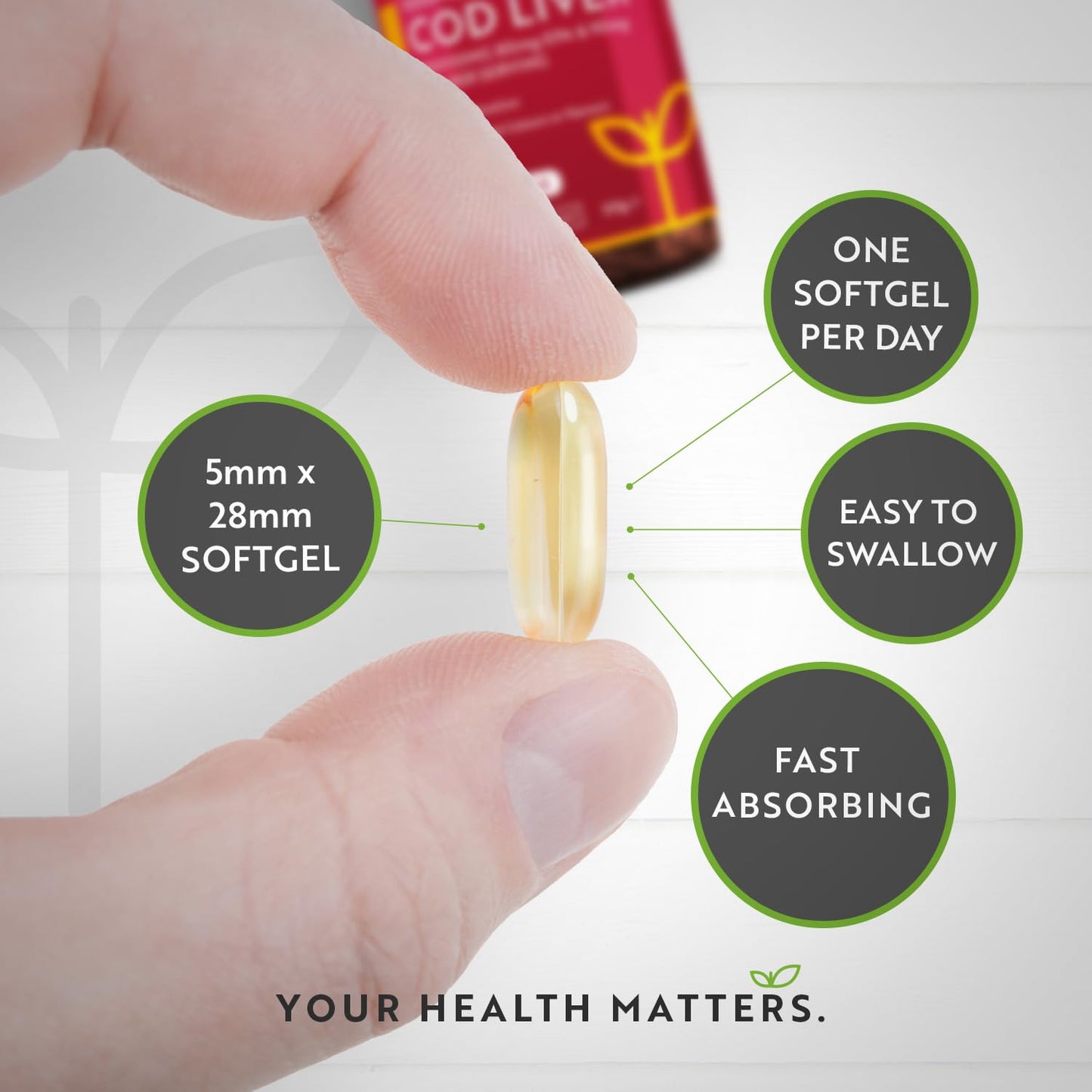 Cod Liver Oil 1000mg - 365 Softgels of Premium Cold Pressed Fish Oil - Rich in High Strength Omega 3, Vitamins A, D, E & Garlic Oil - Supports Heart & Brain Health - Made in The UK by Nutravita