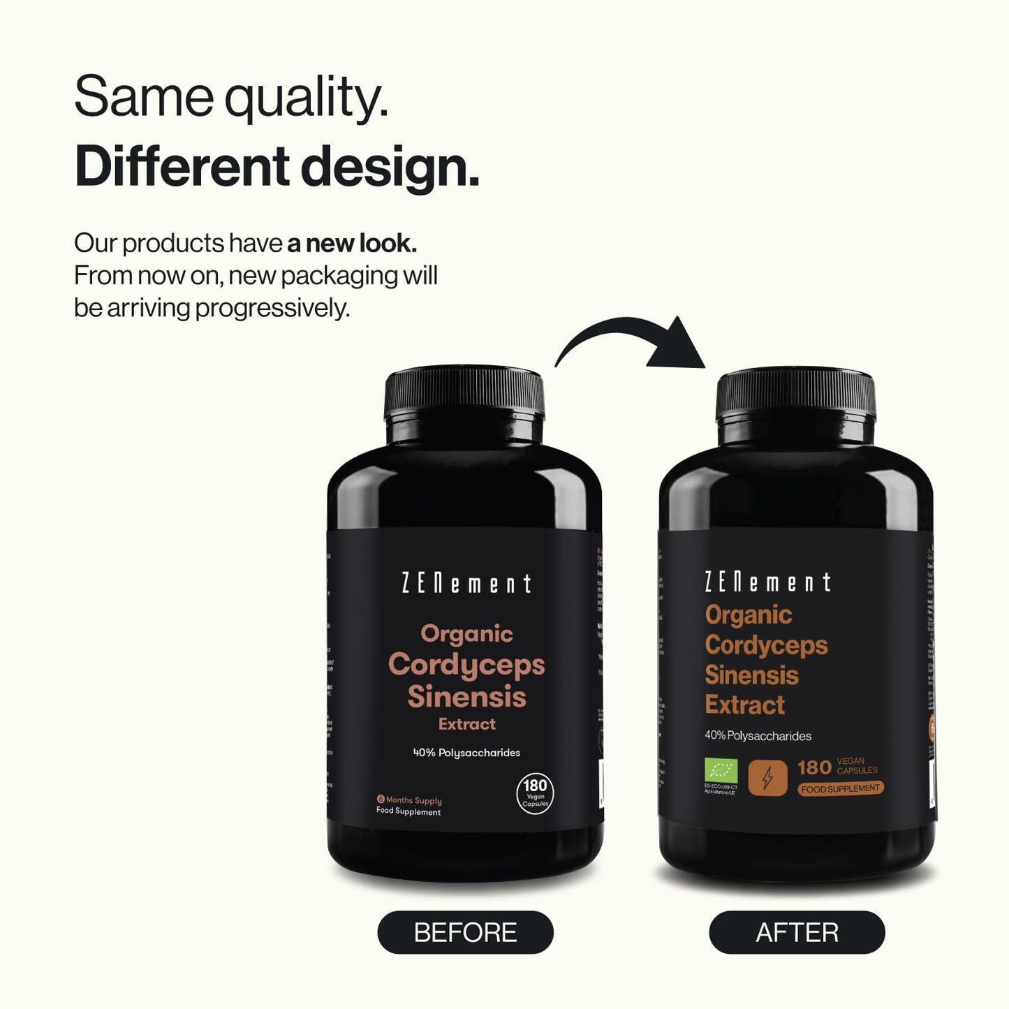 Organic Cordyceps Sinensis, 180 Capsules (6-Month Supply) | Mushroom Extract Powder Supplement | 650mg of Authentic CS-4 Extract, 40% bioactive Polysaccharides | Vegan, No Additives | Zenement