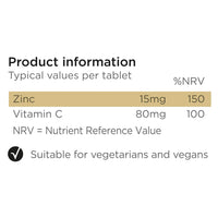 Healthspan Elite Zinc & Vitamin C (6 months’ supply) | 15mg Zinc & 80mg Vitamin C to support your immune health | All Blacks Official Partner | Easy swallow tablets | Informed Sport Accredited | Vegan