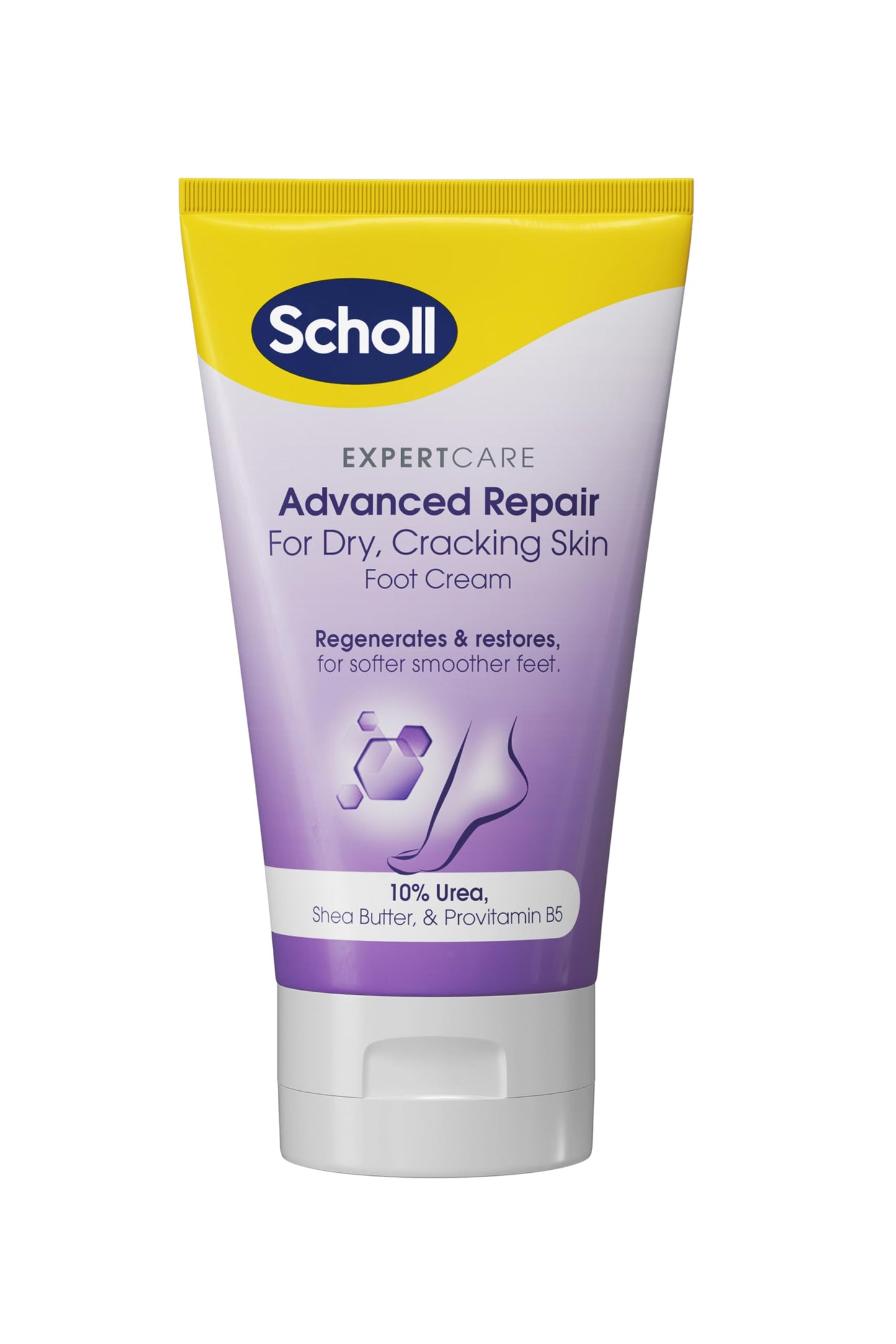 Scholl ExpertCare Advance Repair Foot Cream 150ml, Intensive Moisturiser for Cracked Heels and Dry Cracking Skin with Uvit, Urea, and Pro-Vitamin B5 Complex for Softer Smoother Feet