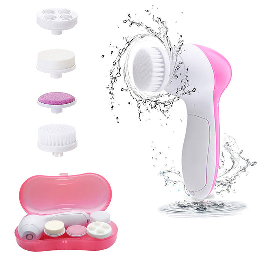 MEITREND Facial Cleansing Brush Face Brush Electric Face Massager Facial Cleansing Spin Brush Set for Gentle Exfoliating,Removing Blackhead Gift Skincare for Teenage Girl(Pink1)