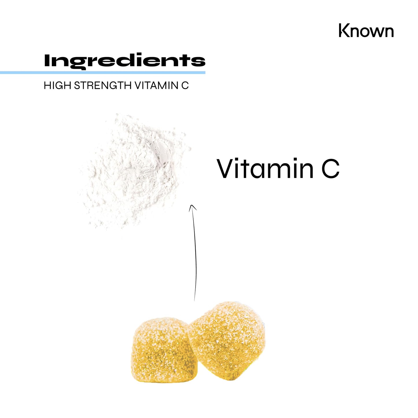 Known - High-Strength 1000mg Vitamin C Gummies - 30 x One-A-Day - Natural Orange Flavour - Immune Support, Antioxidant Protection and Skin Health - Vegan/Halal - Natural Flavour