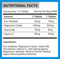 ZMB6 60 Tablets Gluten Free Vegan Vitamin B6, Magnesium and Zinc Tablet | Normal Muscle Function & Energy Yielding Metabolism | Muscle Growth & Sleep Support | PROELITE UK (60 Count (Pack of 1))