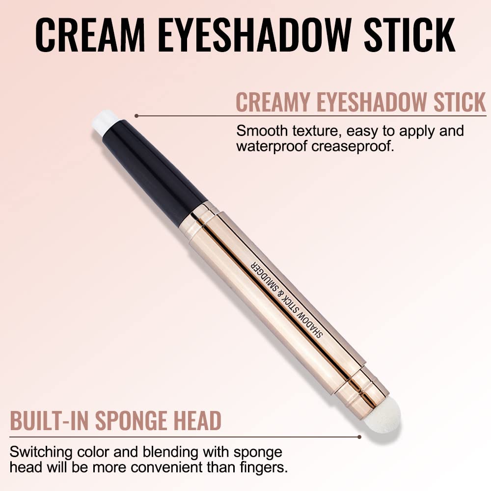 Erinde Shimmer Eyeshadow Stick, Single Eyeshadow, Glitter Eyeshadow Pencil Crayon, White Cream Eyeshadow Stick Pencil, Pearlescent Sleeper Eye Shadow for Eye Makeup 01#