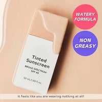 Daily Fluid Tinted Sunscreen SPF 40, Mineral Sunscreen with Zinc Oxide Formula, Ultra-Light Face Suncream for Sensitive Skin, Glowing Skin Non Greasy, Light Coverage, Evens Skin Tone, LN110