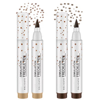 GMHLLES 4PCS Freckle Pen, Natural Lifelike Freckle Makeup Pen, Fake Freckles Waterproof and Long-Lasting for All Skin Types(Light&Dark Brown)