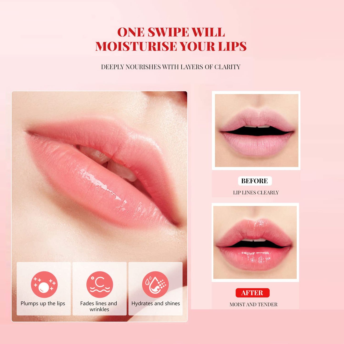 4 Pcs Hydrating Fruit Flavoured Lip Oil Set, Dulele Crystal Jelly Moisturizing No-Sticky Lightweight Lip Plumper Gloss, Transparent Lip Gloss for Dry and Chapped Lips