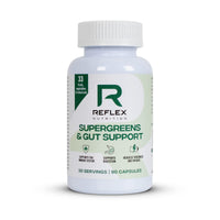 Reflex Nutrition Super Greens and Gut Support Capsules, 33 superfoods, Prebiotics and Probiotics, 90 Caps