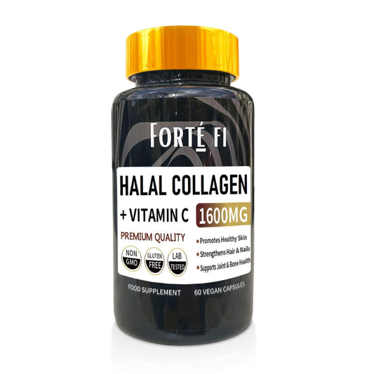 Generic Halal Collagen Supplement with Vitamin C – Supports Skin, Hair, Joint Health, Contains Halal Bovine, Eggshell and Marine Collagen Complex - 1600mg per Serving