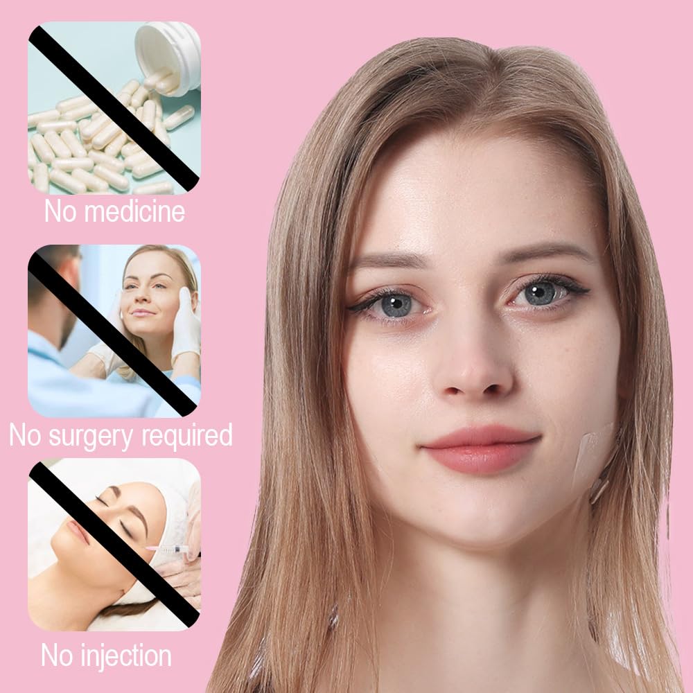 QianDanS V Face Sticker, Facelift Tape with 8 Strings, Invisible Face Lifting Patches for Tightening Sagging Skin Around Neck, Eyes & Jowl (Transparent, 19 Pcs)