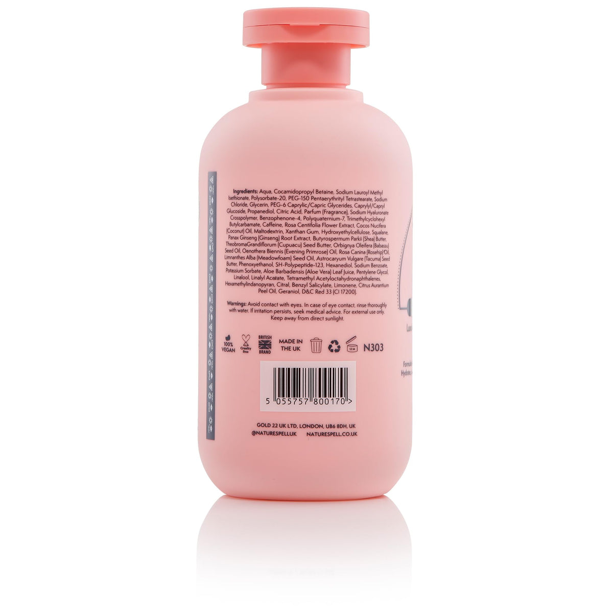 Nature Spell Tone & Tightening Body Wash, Firming Shower Gel for Improved Skin Elasticity, Infused with Hyaluronic Acid, Plant Collagen & Ginseng, Vegan, 320ml