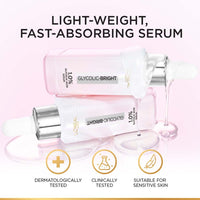 L'Oreal Paris Glycolic Bright Serum, 1% Glycolic Acid, 2% Niacinamide Serum, Visibly Minimizes Spots, Reveals Even Skin Tone, Glycolic Bright Skin, 15ml