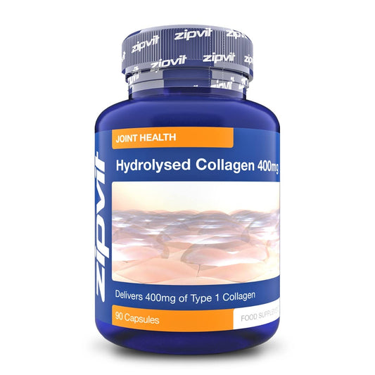 Zipvit Hydrolysed Collagen with Vitamin C - 90 Capsules of Type 1 Hydrolysed Collagen Powder - 800mg Per Serving. Supports Collagen Formation for Skin Maintenance. UK Supplier