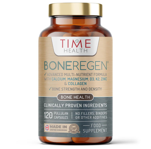 Bone Regen® – Osteo Support – Bone Strength, Density & Fracture Repair – with Calcium, Magnesium, Vitamin D3, K2, Zinc & Collagen – Clinically Proven Ingredients – GMP – UK Made Supplement
