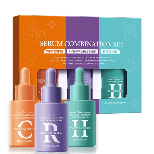 YUYUE-YY 3-PACK Face Serum for Women with Vitamin C, Retinol and Hyaluronic Acid, Age Defying skin care sets & kits, Oil Control, Blemish Reduction, Pore Convergence, Fine Lines & Wrinkle Reduction Gift Set