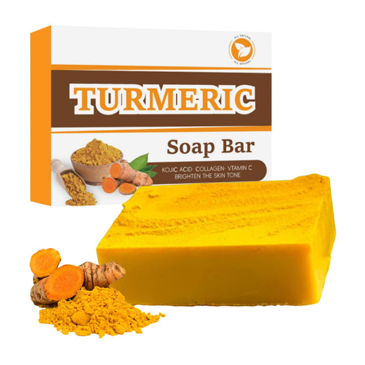 CTUBLIAUNX Kojic Acid Soap, Turmeric Soap Bar for Acne, Dark Spots, Hyperpigmentation, Smooth Skin, Deeply Moisturising with Natural Ingredients, Fit for Face, Body & All Skin Types
