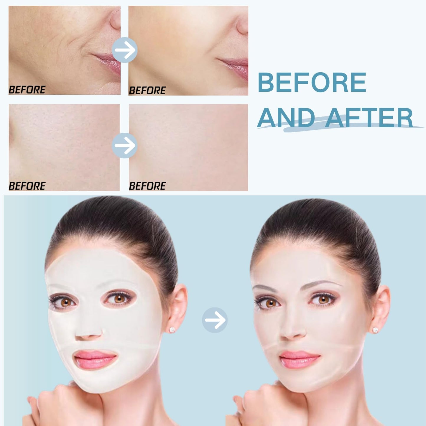 ISBEAUSOLS 10pcs Collagen Face Mask Set - Bio Collage Face Masks Beauty - Bio_dance Collagen Mask Overnight - Anti Aging Hydrating Face Mask Sheet Mask Set - Nourish Deep Real Collagen Mask