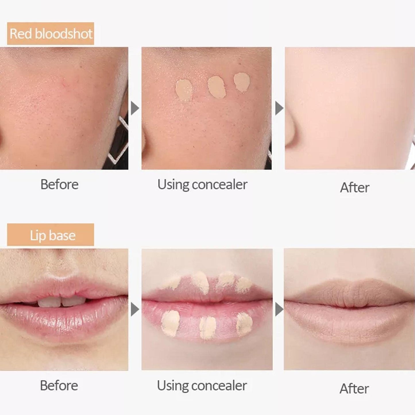 gcdat Tri-color Cream Concealer Palette Girls Makeup Concealer Foundation for Dark Skin Cover Spots Acne Marks Full Coverage Concealer