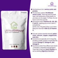 UKHealthHouse Acai Berry 3000mg | Vegan Friendly | Tablets from Brazil Supplement | Double Strength Superfood | Antioxidant Health Maintenance, Energy (180 tabs)