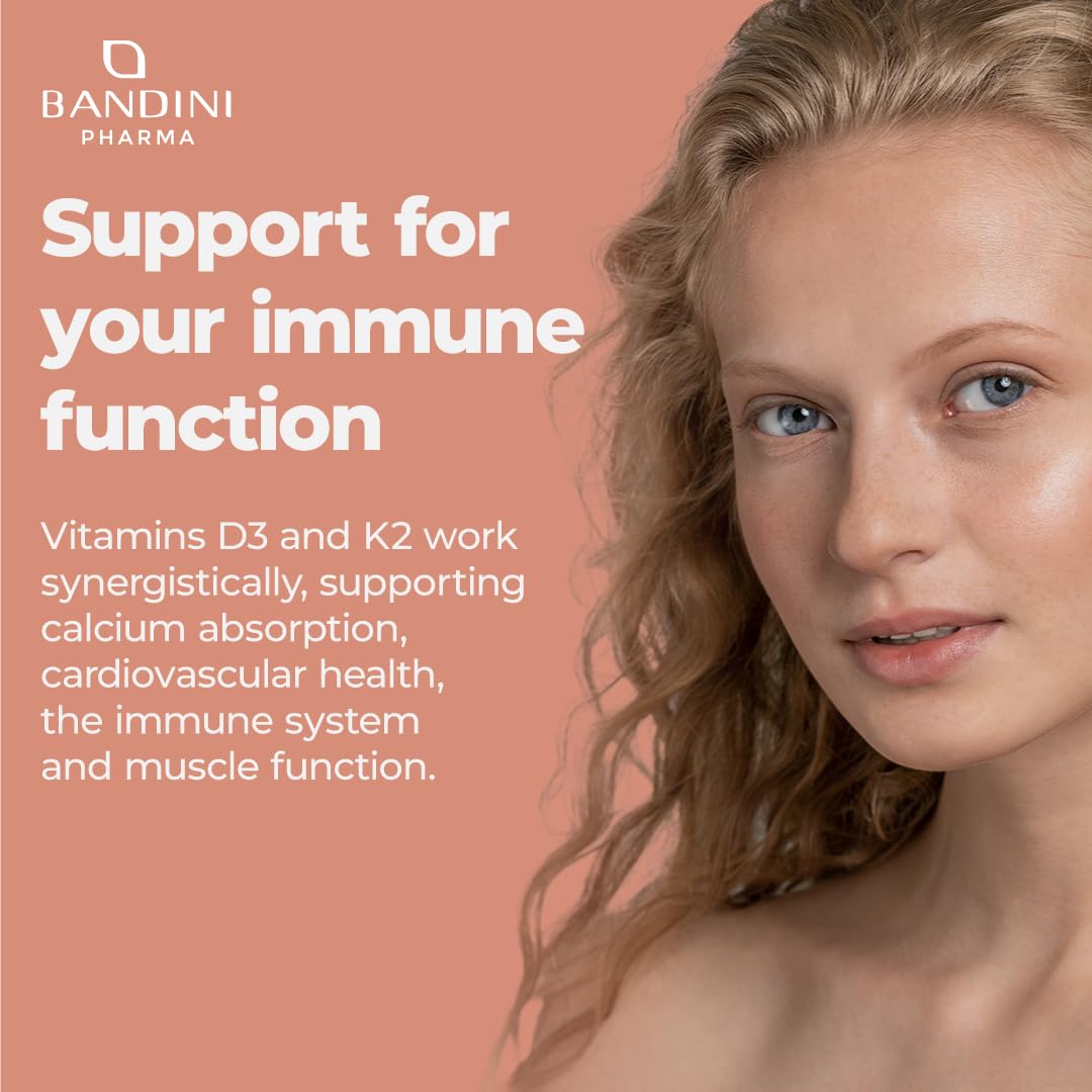 BANDINI Bandini® Vitamin D 2000 IU 200 Tablets (6 Month Supply) - High Dosage - 50 mcg of Cholecalciferol - Immune defenses, Bone, Tooth and Muscle Health - Calcium Metabolism - Pure Vitamin D3