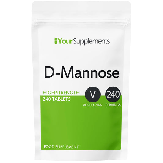 YourSupplements D-Mannose Tablets 1000mg | Easy Swallow Coated Tablets | 240 Pack | High Strength | Natural Relief & Vegan Friendly