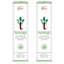 2 x Teangi Tea Tree and Witch Hazel Cream 28g, Soothing and Calming Treatment for Irritated Sensitive Skin with all Natural Ingredients
