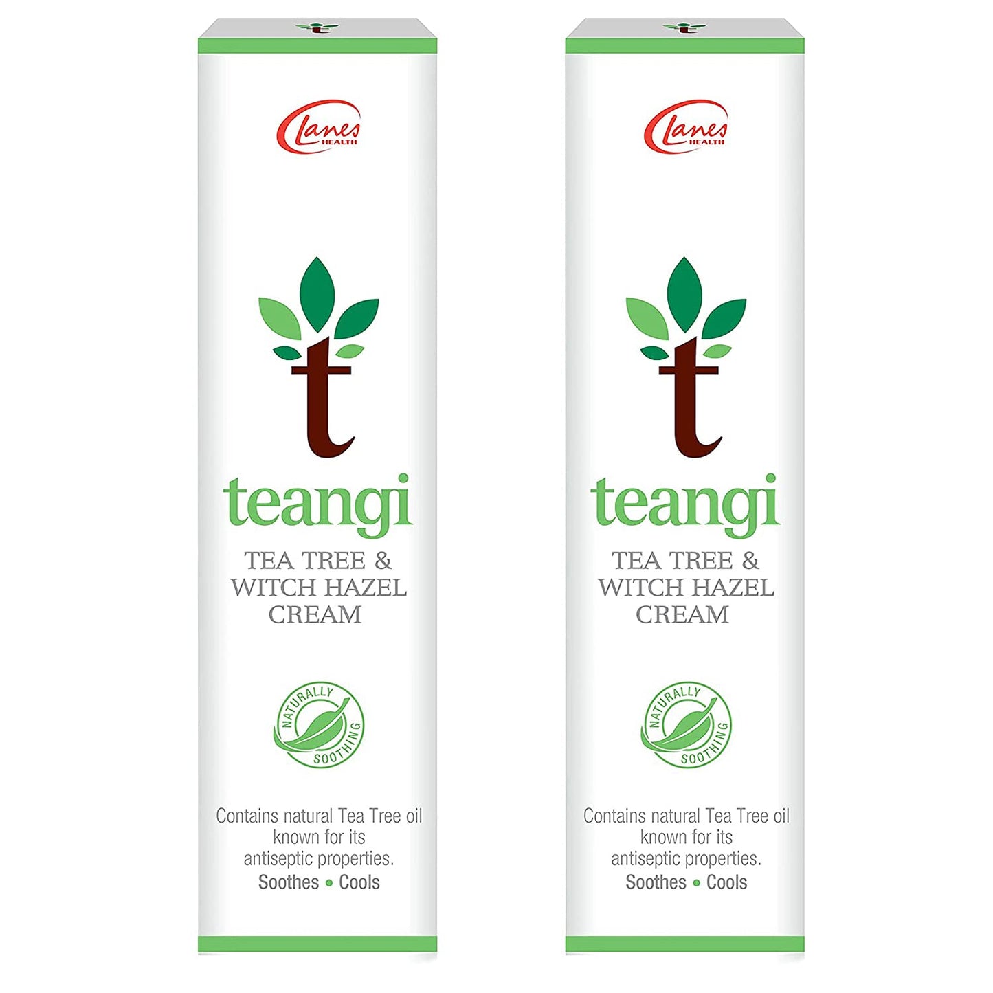 2 x Teangi Tea Tree and Witch Hazel Cream 28g, Soothing and Calming Treatment for Irritated Sensitive Skin with all Natural Ingredients