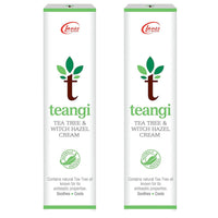 2 x Teangi Tea Tree and Witch Hazel Cream 28g, Soothing and Calming Treatment for Irritated Sensitive Skin with all Natural Ingredients