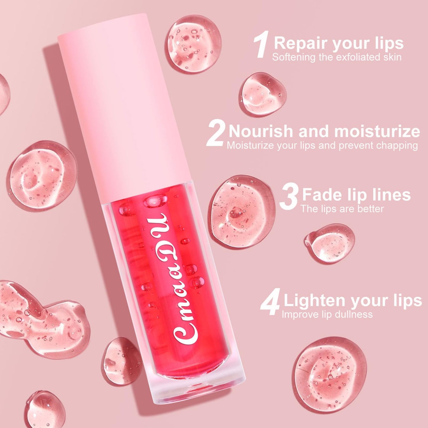 Lip Oil Tinted, MKNZOME 6pcs Moisturizing Fruity Lip Glow Oil Plumping Lip Gloss Non-sticky Lip Plumper Tinted Lip Balm Lip Care Make Up Gifts for Women Gilrs Daily Lip Care Repairing &Lip Makeup