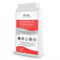 Vitamin B Complex + | 120 Vegan Capsules | High Strength & High Absorption | 8 Essential B Vitamins | Methylated with Folate, B6 & B12 | Made in The UK by RYXX