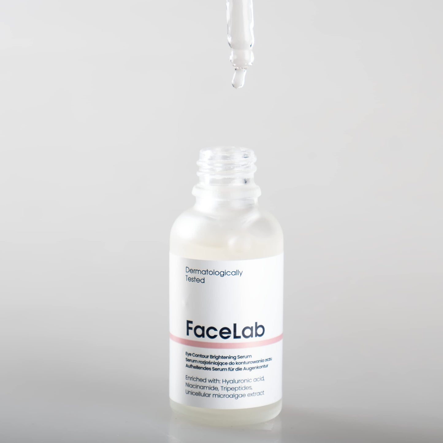 FaceLab Eye Contour Serum, Anti-Aging Algae Extract Brightening Revitalizing Eye Serum with Hyaluronic Acid&Peptides for, Firmness & Smoothness, for All Skin Types, 30ml