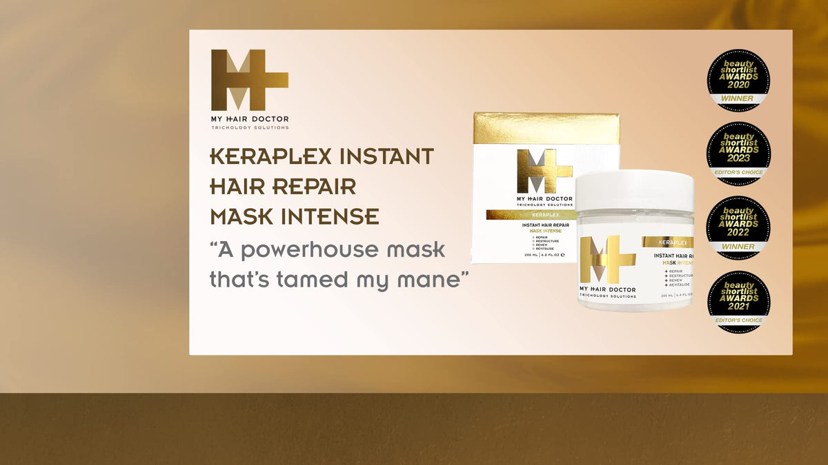 MY HAIR DOCTOR My Hair Doctor Keraplex Instant Hair Repair Conditioning Mask - Hydrating Hair Mask for Dry, Damaged Hair, Leave-In Conditioner with Keratin, Castor Oil Conditioner, Hair Treatment Mask, Vegan - 200ml