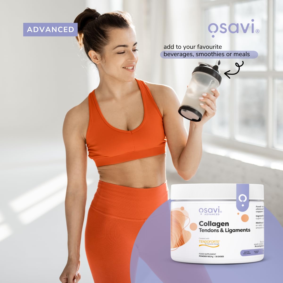OSAVI Osavi Collagen Tendons & Ligaments – 150.9 g Powder | TENDOFORTE® Collagen Peptides for Strong, Flexible Tendons & Ligaments | Enriched with Copper & Manganese for Connective Tissue Support