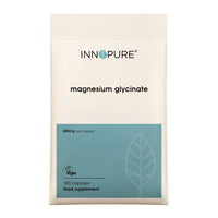 INNOPURE Magnesium Glycinate 180 Capsules - Bioavailable Magnesium Supplements - 500mg Per Capsule Providing 100mg of Elemental Magnesium Bisglycinate Powder, UK Made