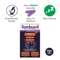 Sambucol Natural Black Elderberry Immuno Forte Capsules | Vitamin C | Zinc | Immune Support Supplement | 30 Capsules