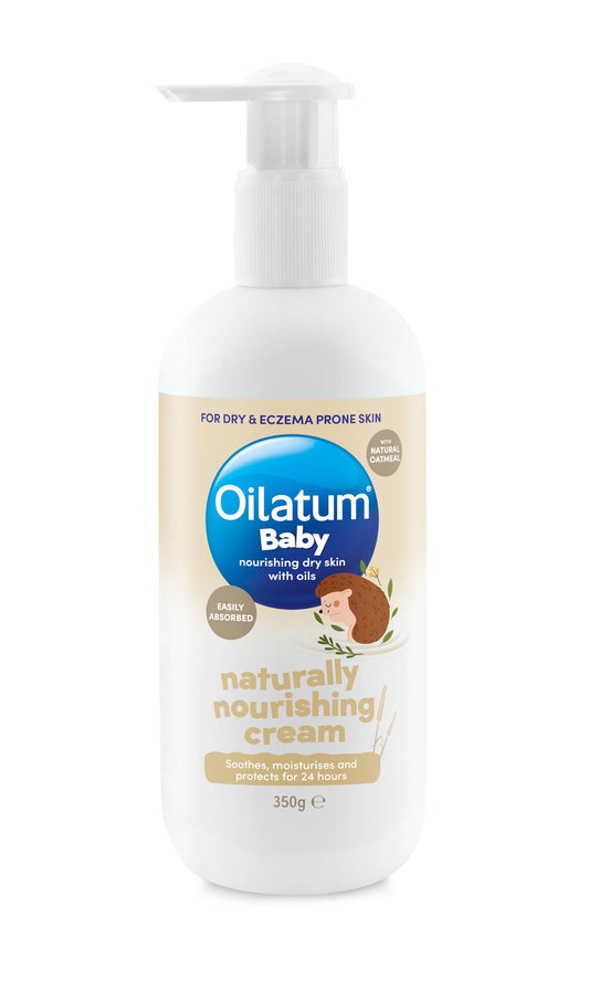 Oilatum Baby Naturally Nourishing Cream, Enriched with Natural Oatmeal, Provides Relief and Hydration for Up To 24 Hours, For Dry, Itchy and Eczema-Prone Skin, Suitable to Use from Birth, 1 x 350g