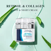 Sulayla Beauty Retinol+ Collagen Day & Night Anti-Aging Face Moisturizing Cream with 5% Hyaluronic Acid & Vitamin E | The Best Anti Aging Cream to Reduce Wrinkles & Age Spots for Women