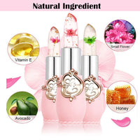 Skynest Clear Flower Jelly Lipstick, 6 Packs Nutritious Moisturizer Lip Balm Temperature Color Change Lipstick Matte Long Lasting Lip Gloss (Pink)