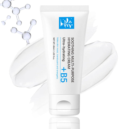 IZBEAUVO Soothing Multi-Purpose Hydrating Cream for Dry & Oil Skin - Lightweight Face & Body Moisturizer - B5 Panthenol & Centella Moisturizer - Travel Size 40ml for Redness Relief and Deep Moisturizing
