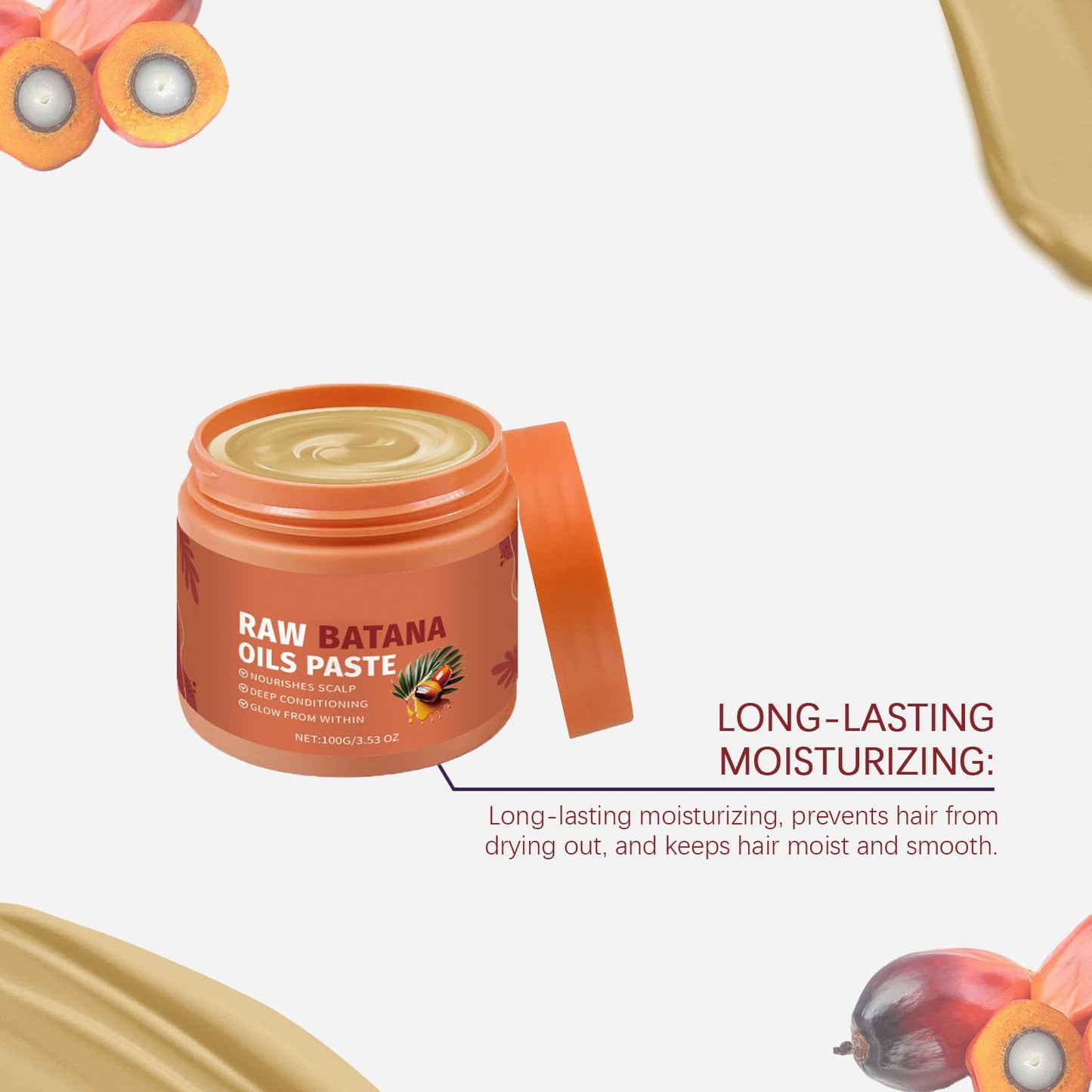Generic Batana Oil For Hair 2025, Raw Batana Oil Hair Mask Nourishes Hair, Moisturizes, Smooths And Shines, Improves Dryness And Frizziness, And Treats Hair Men & Women