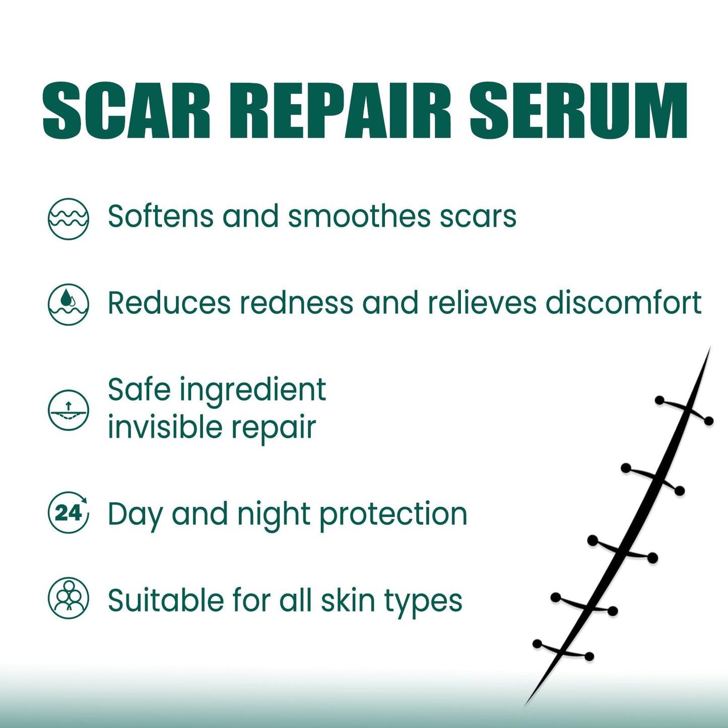 ewku Scar Removal Set with Repair Scar Cream & Serum, Stretch Mark Removal Cream for Old and New Marks, Acne Scar Treatment for Body, Trauma Scars, Scald, Hyperpigmentation & All Types of Scars