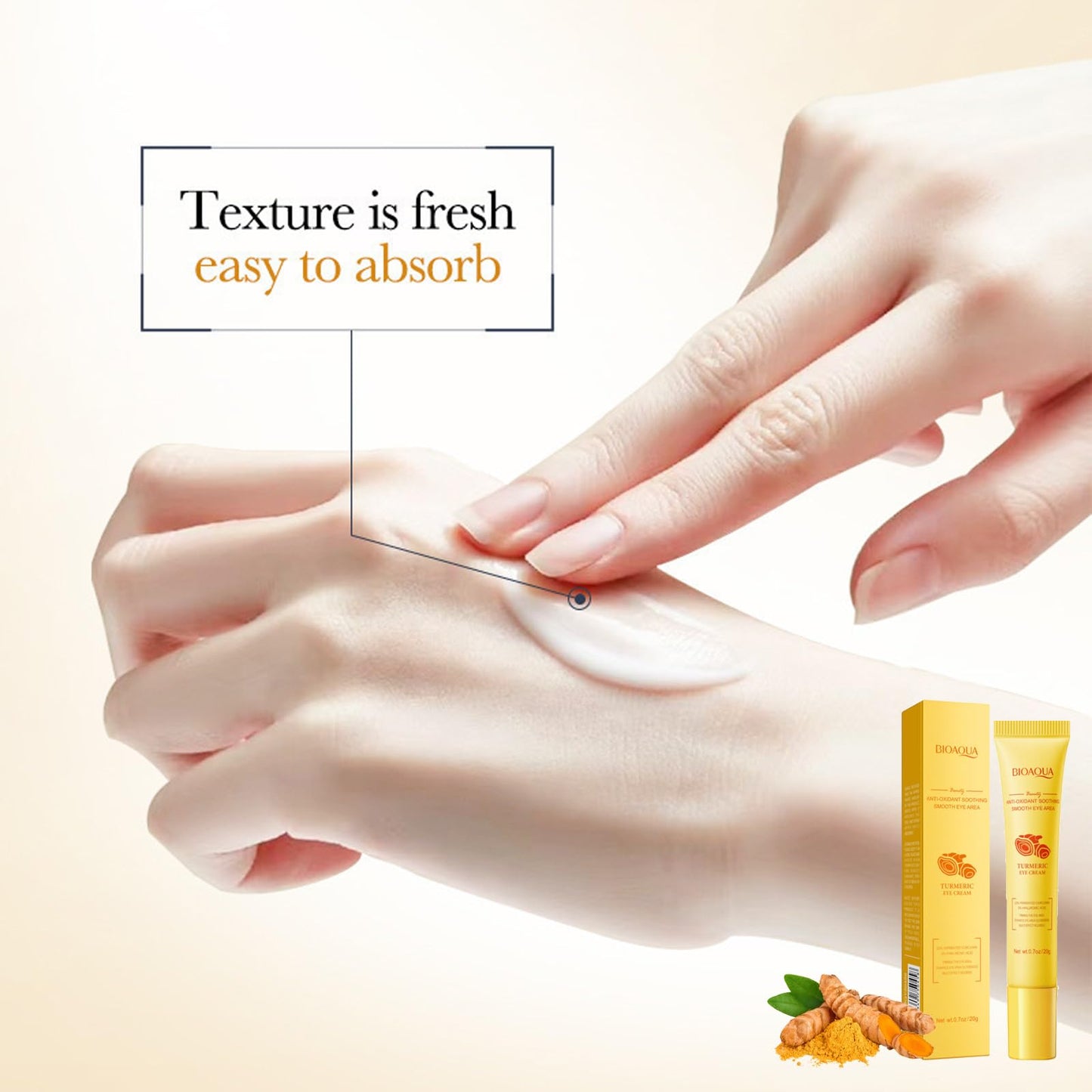 RUICHING Lumibalm Upcircle Eye Cream, Turmeric Eye Cream for Dark Circles and Puffy Eyes, Anti Aging Tightening Reduce Fine Line Under Eye Brightener, Smooth Firm Eye Moisturiser, All Skin Types